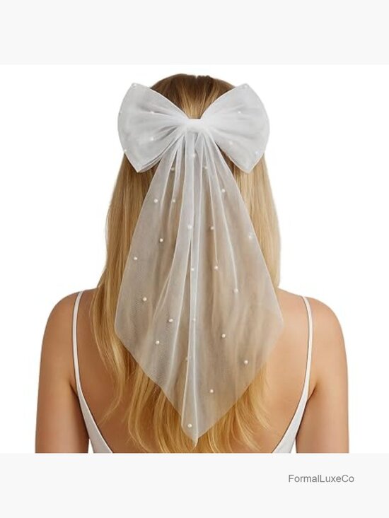 Bride To Be Hair Bow - Sheer Organza Wedding Clip for Bachelorette Party